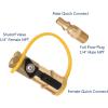 imageFlame King 14quot RV Propane Quick Connect Adapter for Propane Hose 14quot Quick Connect or Disconnect Kit  Shutoff Valve ampamp Full Flow Plug  100 Solid Brass