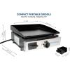 imageFlame King 17inch Flat Top Griddle for BBQ Grill wRegulator Propane Gas Griddle for RV Pullout Kitchen