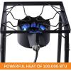 imageFlame King 200000 BTU Propane Burner Gas Stove Heavy Duty Turkey FryerCamp Cooker Portable with Stand Great for Outdoor Cooking Home Brewing ampamp CanningSingle Burner 100K BTU