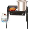 imageFlame King 200000 BTU Propane Burner Gas Stove Heavy Duty Turkey FryerCamp Cooker Portable with Stand Great for Outdoor Cooking Home Brewing ampamp CanningDouble Burner 200K BTU