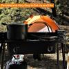 imageFlame King 200000 BTU Propane Burner Gas Stove Heavy Duty Turkey FryerCamp Cooker Portable with Stand Great for Outdoor Cooking Home Brewing ampamp CanningDouble Burner 200K BTU