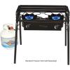 imageFlame King 200000 BTU Propane Burner Gas Stove Heavy Duty Turkey FryerCamp Cooker Portable with Stand Great for Outdoor Cooking Home Brewing ampamp CanningDouble Burner 200K BTU