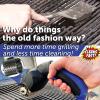 imageFlame King Electric BBQ Grill Brush Cordless and Rechargeable Stainless Steel BristlesBlackGrill Brush