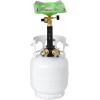 imageFlame King FKDTMINI Mini 3Port Distribution Tree for Camping Connects 1lb Appliances to a Standard Propane Tank Perfect for Lanterns Stoves Heaters and Grills Black ampamp GoldMini Propane Distribution Tree