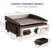 imageFlame King Flat Top Portable Propane Cast Iron Grill Griddle Tabletop for Outdoor Camping Tailgating Outdoor Cooking