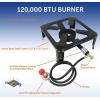 imageFlame King Heavy Duty 120000 BTU 020 PSI Turkey Fryer Single Propane Burner Bayou Cooker Outdoor Stove for Home Brewing Maple Syrup Prep Cajun Cooking