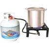 imageFlame King Heavy Duty 120000 BTU 020 PSI Turkey Fryer Single Propane Burner Bayou Cooker Outdoor Stove for Home Brewing Maple Syrup Prep Cajun Cooking