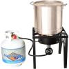 imageFlame King Heavy Duty 200K BTU 020 PSI Propane Gas Single Burner Bayou Cooker Outdoor Stove for Home Brewing Turkey Fry Maple Syrup Prep Cajun Cooking Black200K BTU