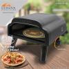 imageFlame King LEHAVA 14inch 360 Degree Rotating NonStick Pizza Stone Portable Outdoor Propane Pizza Oven Countertop with Cover Bag Piezo Auto Ignition for Camping Backyard and Tailgating