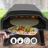 imageFlame King LEHAVA 14inch 360 Degree Rotating NonStick Pizza Stone Portable Outdoor Propane Pizza Oven Countertop with Cover Bag Piezo Auto Ignition for Camping Backyard and Tailgating