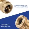 imageFlame King Propane Tank Adapter 20lb to 1lb Converter Hook Up Small Propane Cylinders when 20lb Ran Out Solid Brass