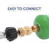 imageFlame King Propane Tank Adapter 20lb to 1lb Converter Hook Up Small Propane Cylinders when 20lb Ran Out Solid Brass