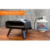 imageFlame King TANUR 12inch Portable Outdoor Propane Oven Countertop for Camping Backyard and Tailgating Multiple Air Vents Piezo Auto Ignition NonStick Pizza Stone Black