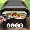 imageFlame King TANUR 12inch Portable Outdoor Propane Oven Countertop for Camping Backyard and Tailgating Multiple Air Vents Piezo Auto Ignition NonStick Pizza Stone Black