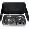 imageFlame King YSNHT600 2Burner Builtin RV Cooktop Propane Stove 7200 and 5200 BTU Burners SelfIgniting Cover Included Silver 185quot x 13quot x 45quot