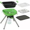 imageFlame King YSNVT301 MultiFunction Portable Propane BBQ Grill Camp Stove 8000 BTU 95 x 12 Inch Cooking Surface Light GreenBlack