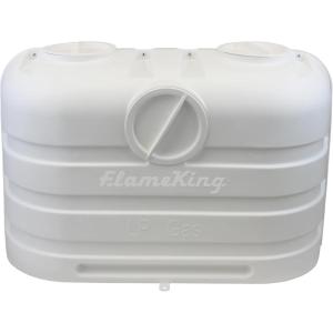 imageFlame King Dual 20LB LP Propane Tank Light Plastic Heavy Duty Cover for RV Travel Trailer Camper  WhiteWhite Propane Tank Cover