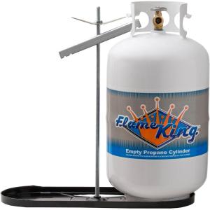 imageFlame King Dual RV Propane Tank Cylinder Rack for RVs and Trailers for 30lb Tanks  KT30MNT Tanks Sold Separately Black