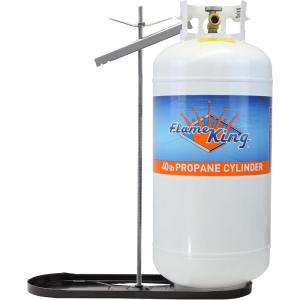 imageFlame King Dual RV Propane Tank Cylinder Rack for RVs and Trailers for 40lb Tanks  KT40MNT Tanks Sold Separately