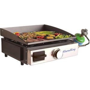 imageFlame King Flat Top Portable Propane Cast Iron Grill Griddle Tabletop for Outdoor Camping Tailgating Outdoor Cooking