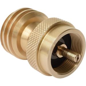 imageFlame King Propane Tank Adapter 20lb to 1lb Converter Hook Up Small Propane Cylinders when 20lb Ran Out Solid Brass