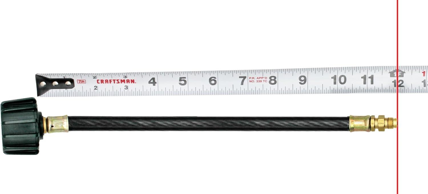 imageFlame King 15inch Pigtail Hose Connectors 14quot Male Inverted Flare for RV Van or Trailer Propane Tank 2Stage Auto Changeover Regulators BlackGreen12 inches