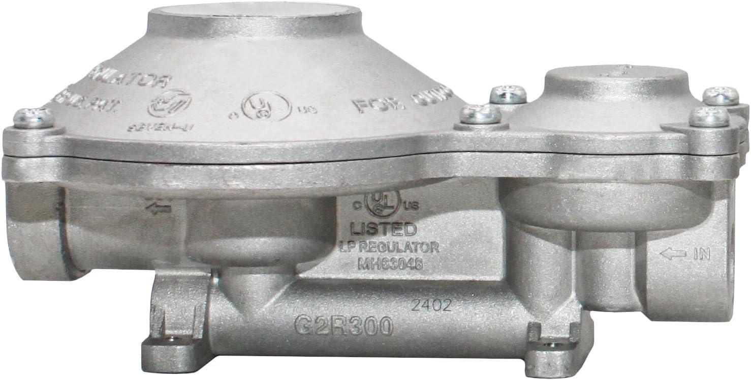 imageFlame King 160000 BTU Vertical Mounted 2Stage Propane LP Regulator for RVs Vans Trailers Campers 100LB Tanks ASME Tanks Generators300 000 BTU