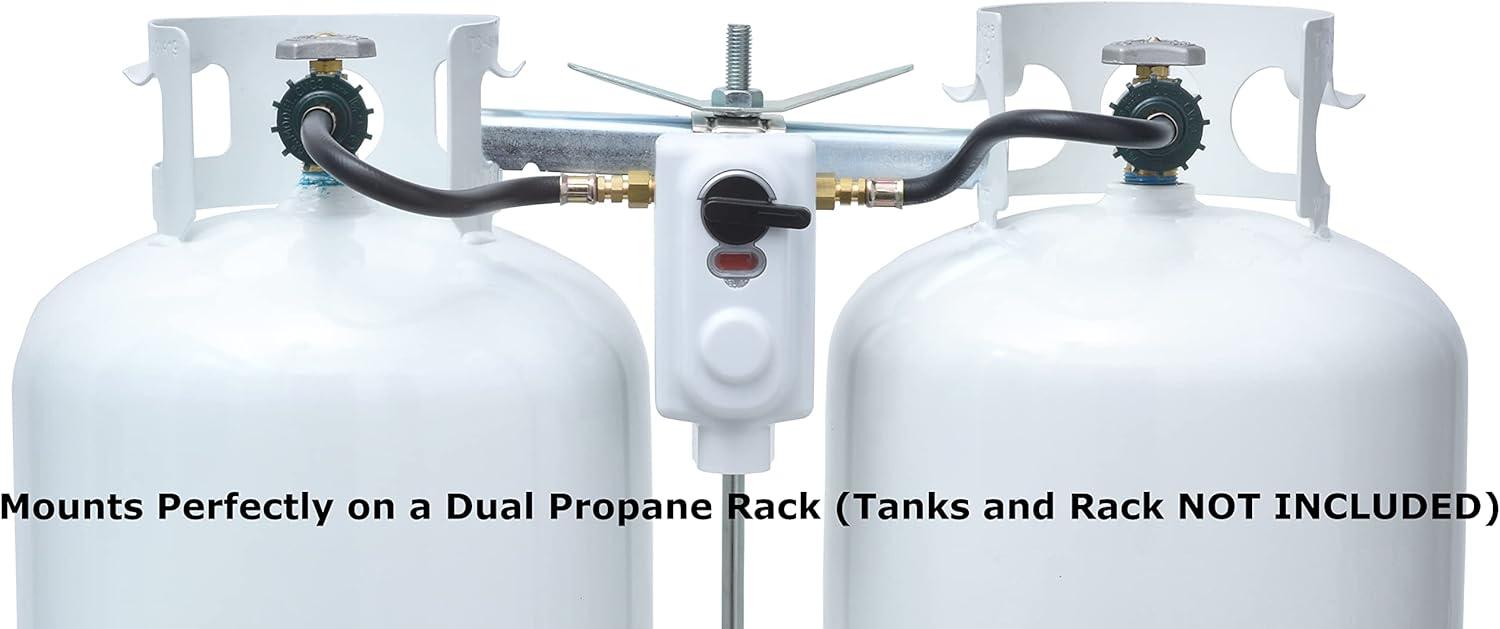 imageFlame King KT12ACR2a 2Stage Auto Changeover LP Propane Gas Regulator With Two 12 Inch Pigtails For RVs Vans TrailersRegulator with 15inch Pigtails
