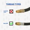 imageFlame King 10047318 14quot Male NPT Adapter Not Flare Solid Rubber Pigtail Hose for RV Regulators BlackBrass 18 inches1 Count Pack of 2
