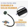 imageFlame King 10047318 14quot Male NPT Adapter Not Flare Solid Rubber Pigtail Hose for RV Regulators BlackBrass 18 inches18 Inch  10047318