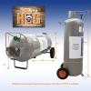 imageFlame King 100LB Empty Propane Tank with Wheels Horizontal ampamp Vertical LP Cylinder with Builtin Gauge for Fire Tables Fire Pits Patio Heaters Barbeques Lunch Trucks Weed Torches ampamp Truck Campers