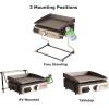 imageFlame King 17inch Flat Top Griddle for Outdoor BBQ Grill Portable Propane Gas Griddle for Camping and Tailgating w Mounting Bracket185 x 17 x 9