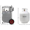 imageFlame King 20LB Empty Propane Tank with Wheels Horizontal ampamp Vertical LP Cylinder with Builtin Gauge for Fire Tables Fire Pits Patio Heaters Barbeques Lunch Trucks Weed Torches ampamp Truck Campers