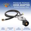imageFlame King 2Ft YSplitter Propane Regulator Double Hose Outlet Fits Type1 QCC1 Tank Connections for BBQ Grills with Side Burner