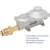imageFlame King 300000 BTU Horizontal Mounted 2Stage Propane LP Regulator with POL for RVs Vans Trailers Campers 100LB Tanks ASME Tanks Generators160 000 BTU