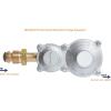 imageFlame King 300000 BTU Horizontal Mounted 2Stage Propane LP Regulator with POL for RVs Vans Trailers Campers 100LB Tanks ASME Tanks Generators160 000 BTU