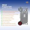 imageFlame King 30LB Empty Propane Tank with Wheels Horizontal ampamp Vertical LP Cylinder with Builtin Gauge for Fire Tables Fire Pits Patio Heaters Barbeques Lunch Trucks Weed Torches ampamp Truck Campers