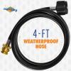 imageFlame King 4Feet Propane Adapter Hose 1lb to 20lb Converter Replacement for QCC1Type1 Tank Connects 1LB Bulk Portable Appliance to 20lb Propane Tank