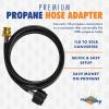 imageFlame King 4Feet Propane Adapter Hose 1lb to 20lb Converter Replacement for QCC1Type1 Tank Connects 1LB Bulk Portable Appliance to 20lb Propane Tank