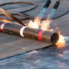 imageFlame King 500000 BTU X 2 Torch Heads Dual Heads Heavy Duty Weed Burner Self Igniting Large Wide Barrels 16FT Hose Regulator Assembly 40 inches Long