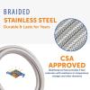 imageFlame King 5FT Steel Braided Hose 1 lb to 20 lb Propane Tank Adapter Connects Portable Appliances to Standard Propane Tanks with QCC1Type1 Tank