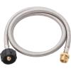imageFlame King 5FT Steel Braided Hose 1 lb to 20 lb Propane Tank Adapter Connects Portable Appliances to Standard Propane Tanks with QCC1Type1 Tank