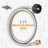 imageFlame King 5FT Steel Braided Hose 1 lb to 20 lb Propane Tank Adapter Connects Portable Appliances to Standard Propane Tanks with QCC1Type1 Tank