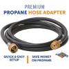 imageFlame King 8Ft Propane Hose Adapter Extension to Connect Appliances to RVs Propane Supply 1LB Cylinders or Distribution Tree Great for Camping and RVing