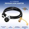 imageFlame King 90 Degree LowPressure Propane Gas Regulator Hose with Quick Connect for RVs Grills Heaters Burners 6 Feet  LPRH68 Feet 96 inches