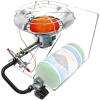 imageFlame King FKAD010CGA MultiUse Portable Propane HeaterCooker 15000 BTU for Camping Ice Fishing and Backpacking Trips Silver