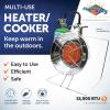 imageFlame King FKAD010CGA MultiUse Portable Propane HeaterCooker 15000 BTU for Camping Ice Fishing and Backpacking Trips Silver