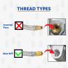 imageFlame King FKSSPT12INX2 14quot Male NPT Adapter Not Flare Stainless Steel Braided Propane Pigtail Hose 2Pack for RV Regulators SteelBlackBrass18 inches