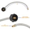 imageFlame King KT18ACR2SS 2Stage Auto Changeover LP Propane Gas Regulator with Two 18inch Steel Braided Pigtail Hoses for RVs Vans Trailers