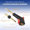 imageFlame King Propane Gas Blow Torch with Push Button Igniter ampamp 2 Interchangeable Heads great for Soldering Searing Brazing Welding